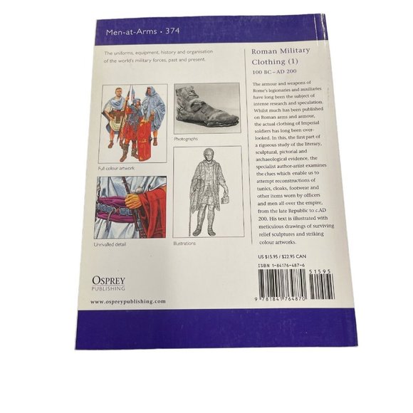 Men-At-Arms Roman Military Clothing (1) 100 Bc-Ad 200 by Graham Sumner Osprey - Picture 2 of 3